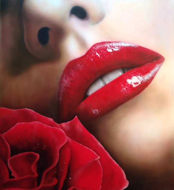 Lips with Rose - Cesar Santander